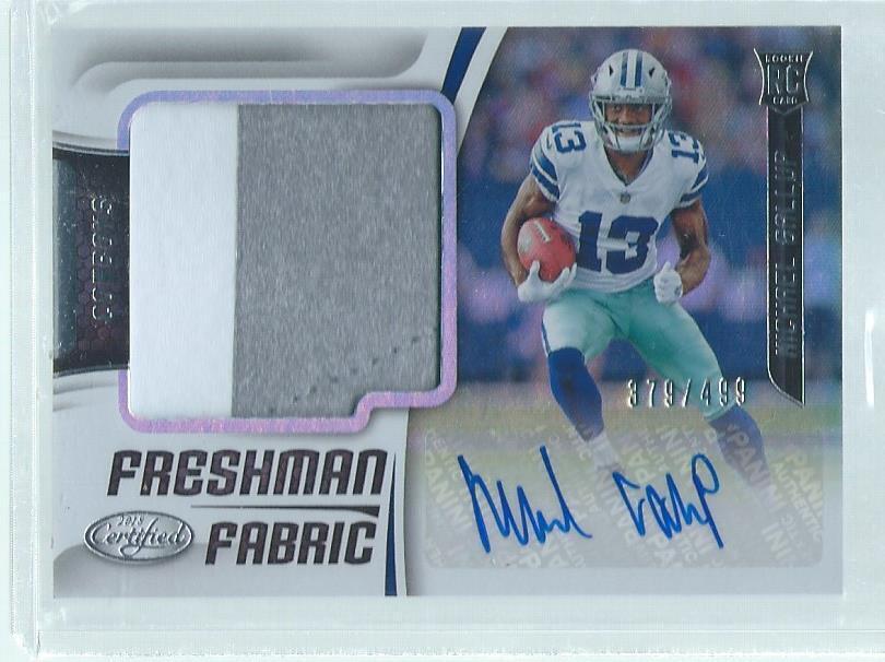 MICHAEL GALLUP 2018 PANINI CERTIFIED FRESHMAN 2-COLOR PATCH AUTO RC #D 379/499