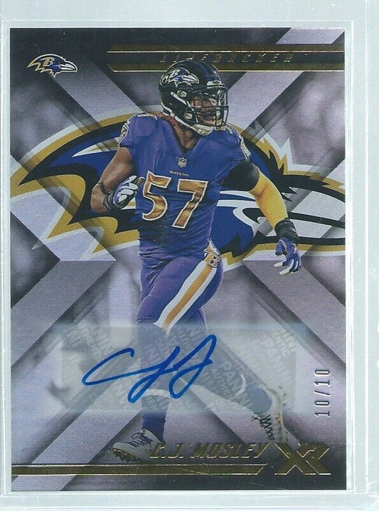 C.J. MOSLEY 2018 PANINI XR AUTO #D 10/10