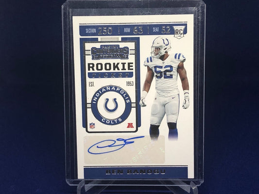 BEN BANOGU 2019 PANINI CONTENDERS ROOKIE TICKET AUTO RC # 222