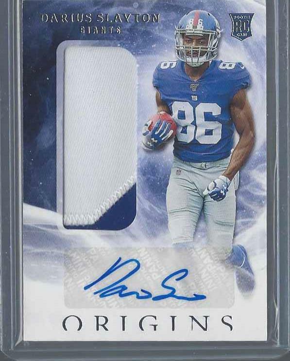 DARIUS SLAYTON 2019 PANINI ORIGINS RPA ROOKIE PATCH AUTO RC #139