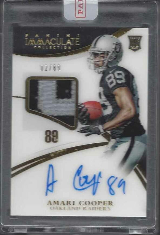 AMARI COOPER 2015 IMMACULATE ACETATE RPA JERSEY NUMBER PATCH AUTO RC #D 2/89