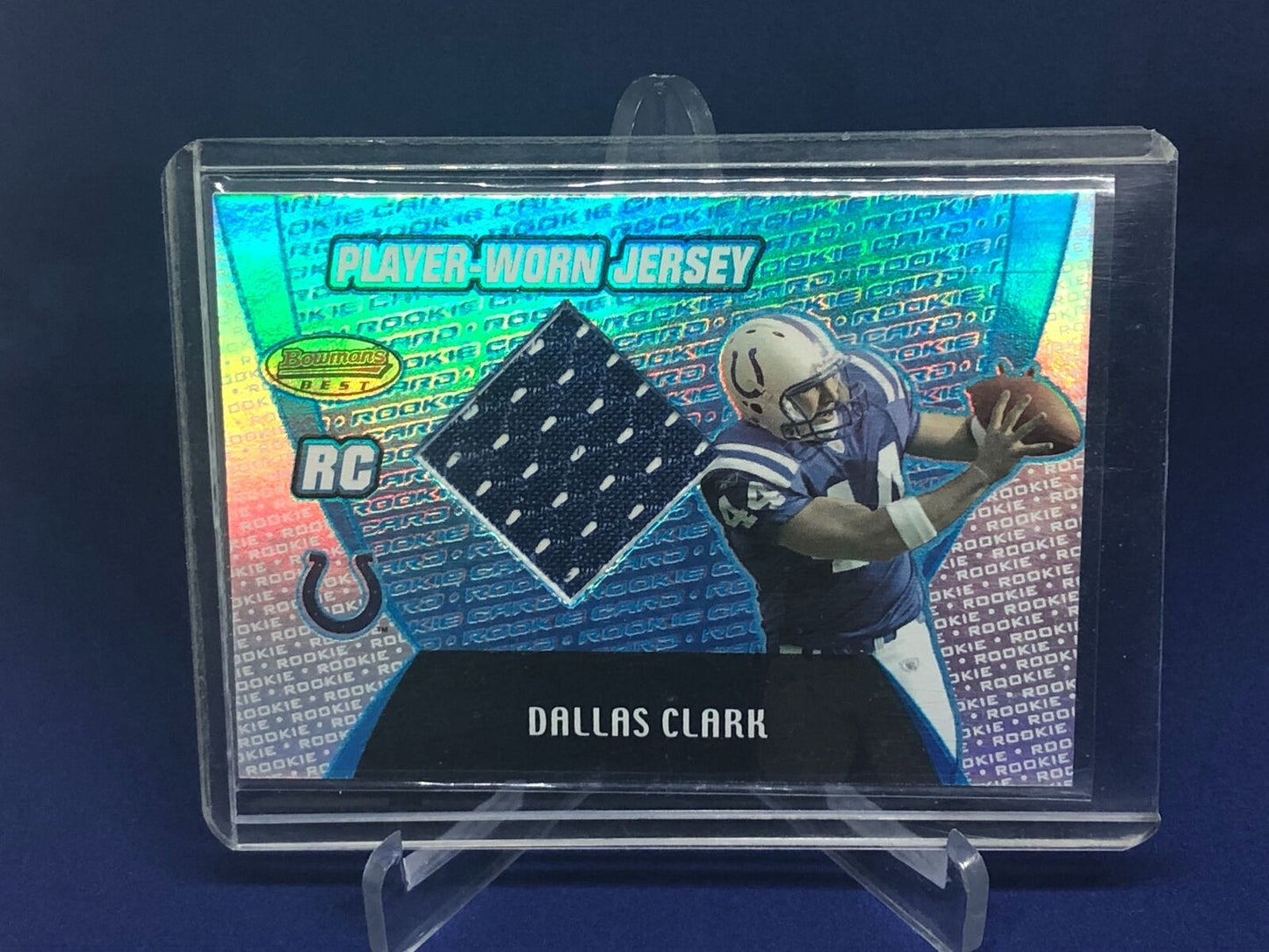 DALLAS CLARK 2003 TOPPS BOWMAN BEST BLUE ROOKIE JERSEY RELIC RC #D 35/499