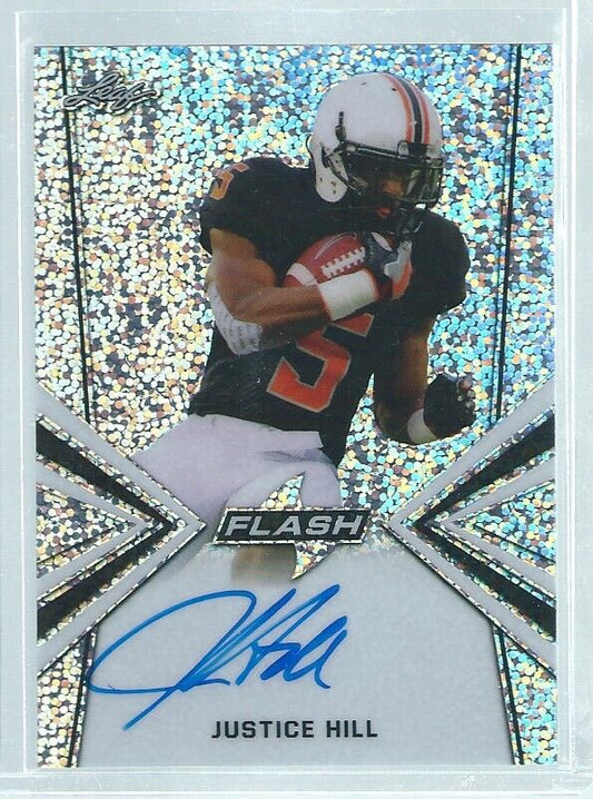 JUSTICE HILL 2019 LEAF FLASH ON-CARD AUTO HOLO FOIL RC #BA-JH1
