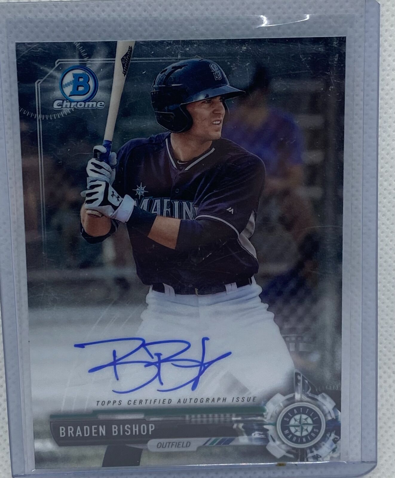 BRADEN BISHOP 2017 TOPPS BOWMAN CHROME ON CARD AUTO #CPA-BBI