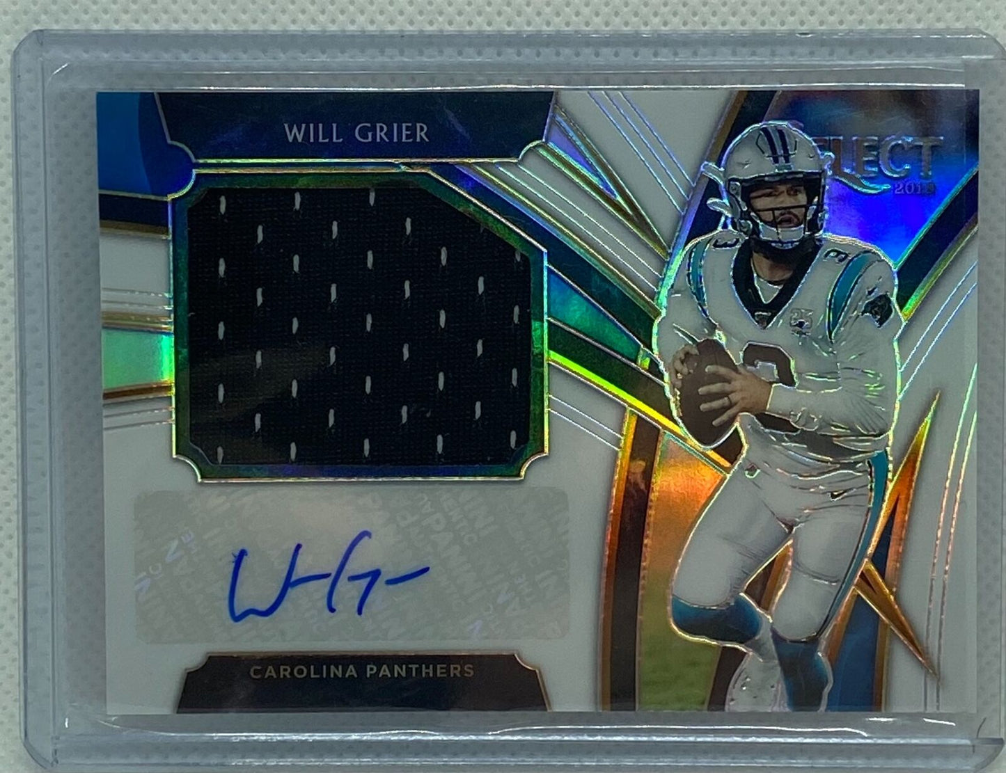 WILL GRIER 2019 PANINI SELECT JERSEY WHITE PRIZM AUTO #D 19/35