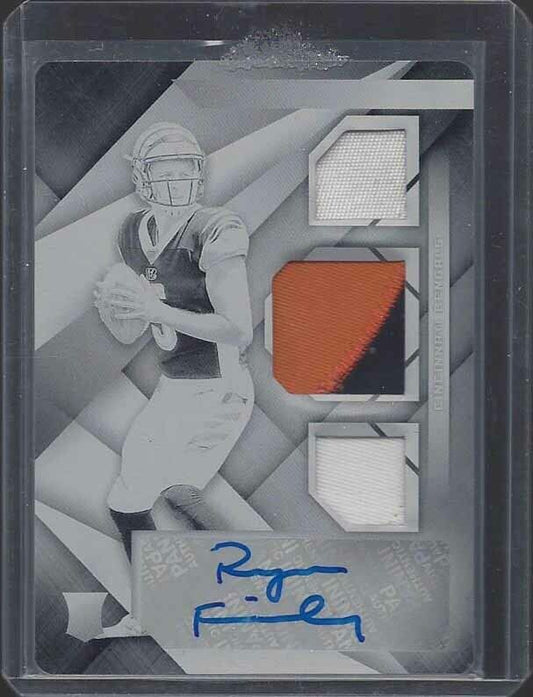 RYAN FINLEY 2019 PANINI XR TRIPLE PATCH AUTO BLACK PRINTING PLATE RC #D 1/1