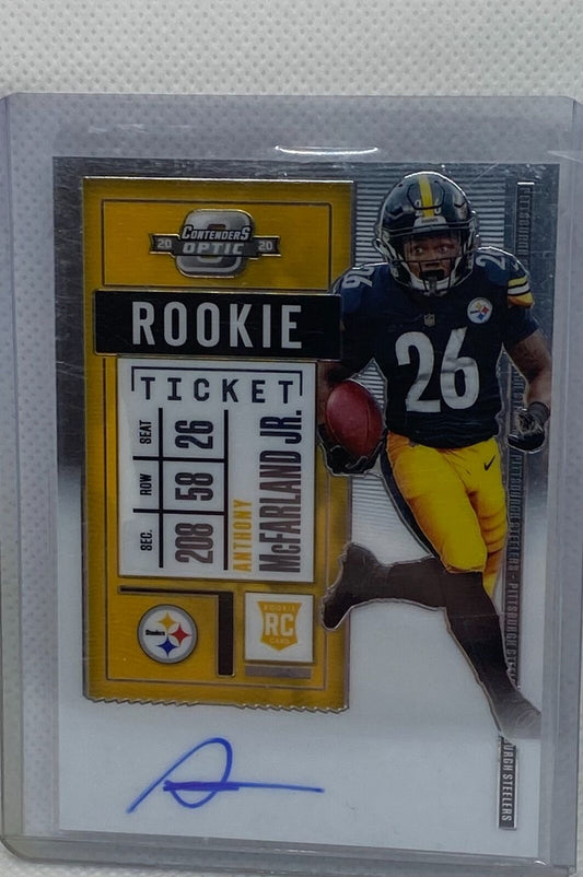 ANTHONY MCFARLAND JR. 2020 PANINI CONTENDERS OPTIC ROOKIE TICKET AUTO RC #137