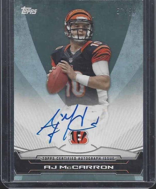 A.J. MCCARRON 2014 TOPPS ROOKIE PREMIERE PHOTO SHOOT ON CARD AUTO RC #D 57/90