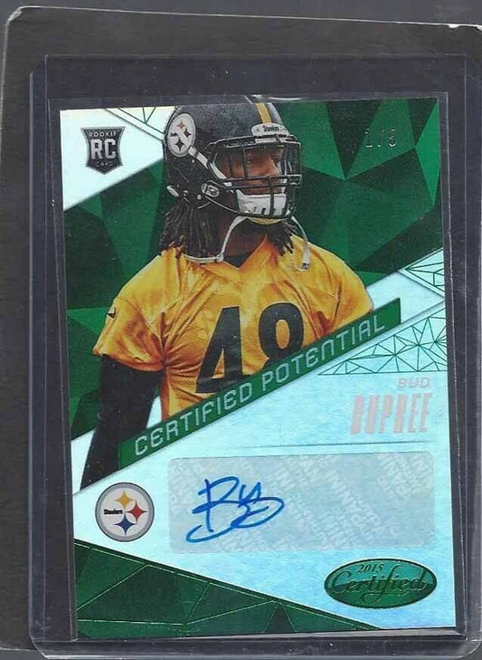 ALVIN BUD DUPREE 2015 CERTIFIED POTENTIAL EMERALD GREEN ROOKIE AUTO RC #D 1/5