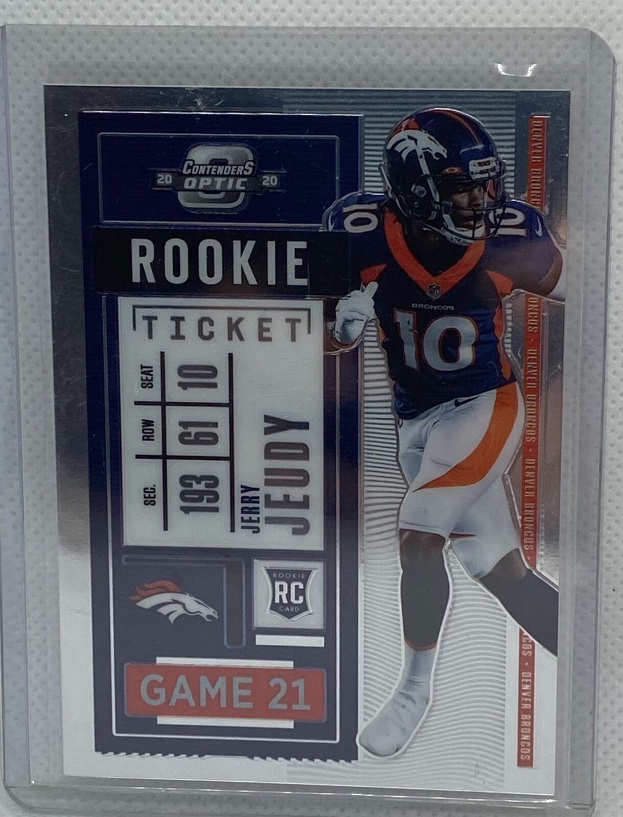 JERRY JEUDY 2020 PANINI CONTENDERS OPTIC ROOKIE TICKET RC #80