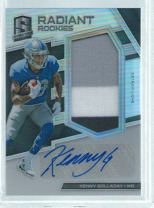 KENNY GOLLADAY 2017 SPECTRA RADIANT ROOKIES 3 COLOR PATCH AUTO RC #D 158/299