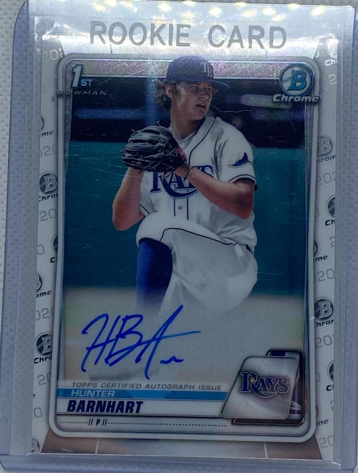 HUNTER BARNHART 2020 TOPPS 1ST BOWMAN CHROME PROSPECTS ON CARD AUTO #CDA-HB