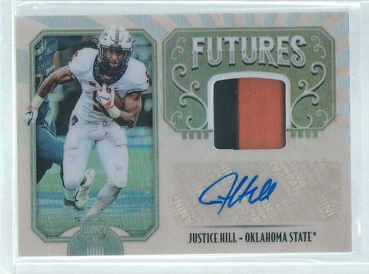 JUSTICE HILL 2019 PANINI LEGACY FUTURES 2 COLOR PATCH AUTO RC #FP-JH