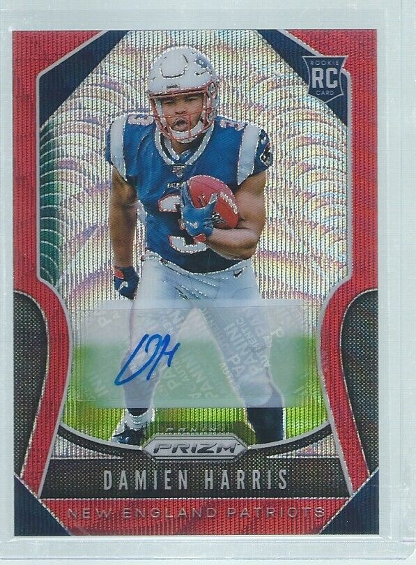 DAMIEN HARRIS 2019 PANINI PRIZM AUTO RED WAVE PRIZMS RC #D 110/149
