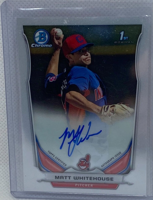 MATT WHITEHOUSE 2014 TOPPS 1ST BOWMAN CHROME PROSPECTS ON CARD AUTO #BCAP-MW