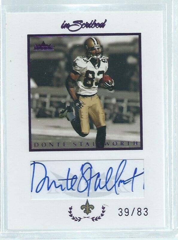 DONTE STALLWORTH 2004 FLEER INSCRIBED ON CARD AUTO PURPLE #D 39/83