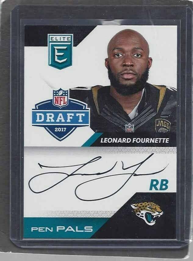 LEONARD FOURNETTE 2017 PANINI ELITE PEN PALS ON CARD JAGUARS ROOKIE AUTO RC