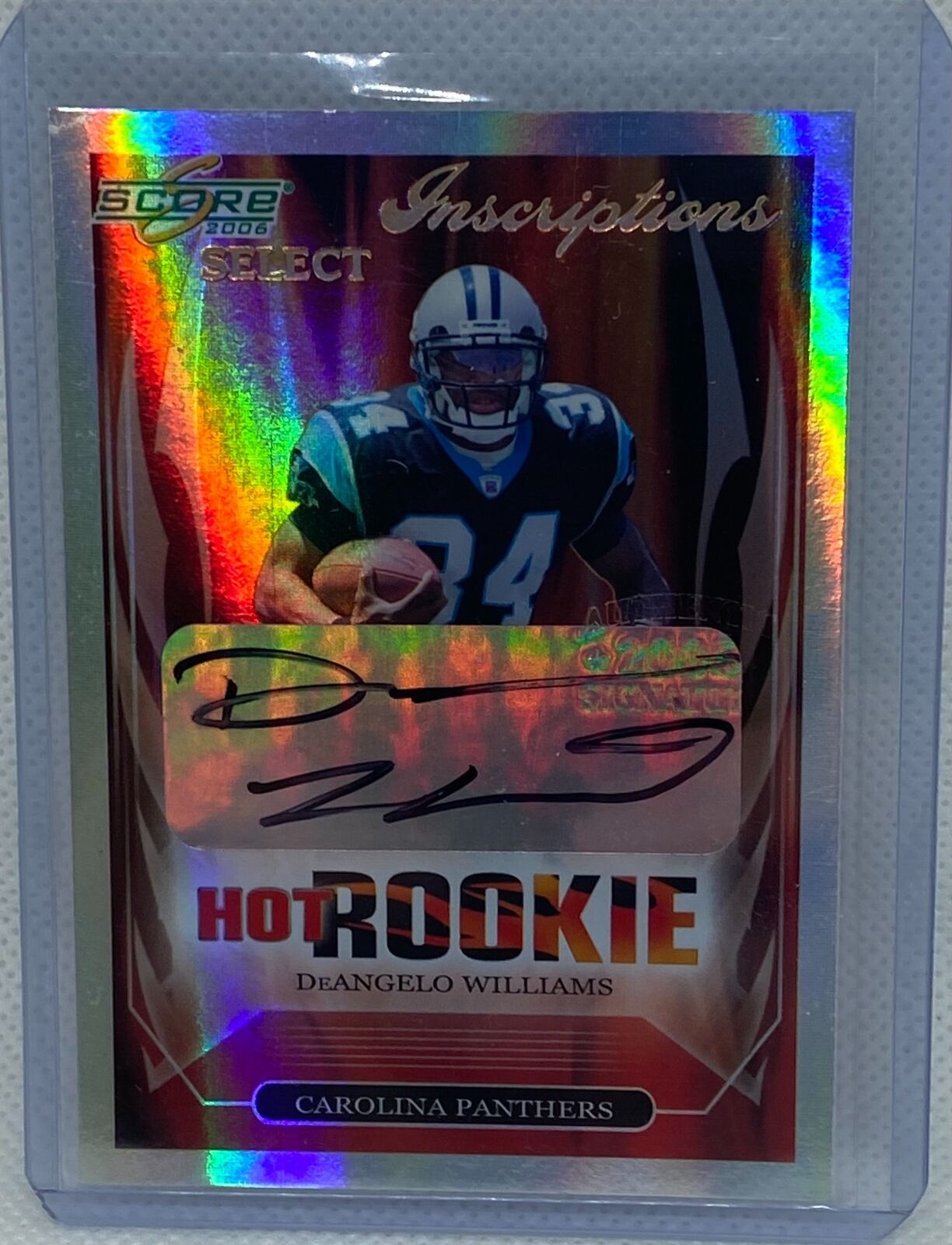 DEANGELO WILLIAMS 2006 DONRUSS INSCRIPTIONS SELECT HOT ROOKIE AUTO RC #D 12/25