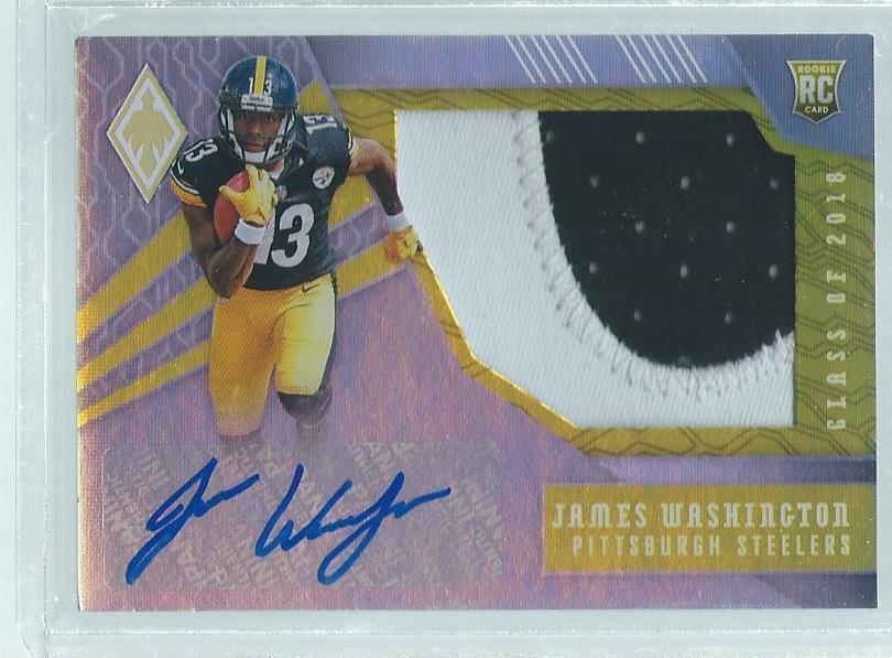 JAMES WASHINGTON 2018 PANINI PHOENIX 2-COLOR PATCH AUTO YELLOW RC #D 8/50