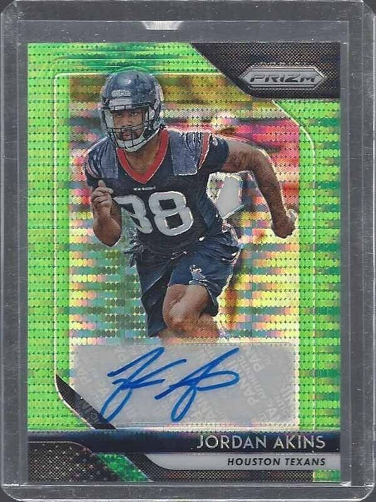 JORDAN AKINS 2018 PANINI PRIZM GREEN PULSAR PRIZMS ROOKIE AUTO RC