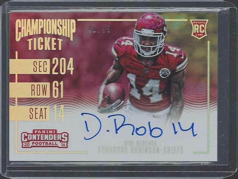DEMARCUS ROBINSON 2016 CONTENDERS VARIATION CHAMPIONSHIP TICKET AUTO RC #D 40/99