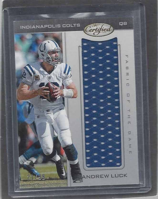 ANDREW LUCK 2017 CERTIFIED FABRIC OF THE GAME JUMBO COLTS JERSEY #D 21/99
