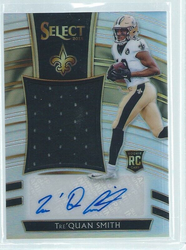 TRE'QUAN SMITH 2018 PANINI SELECT SILVER PRIZ JERSEY AUTO RC #D 3/10