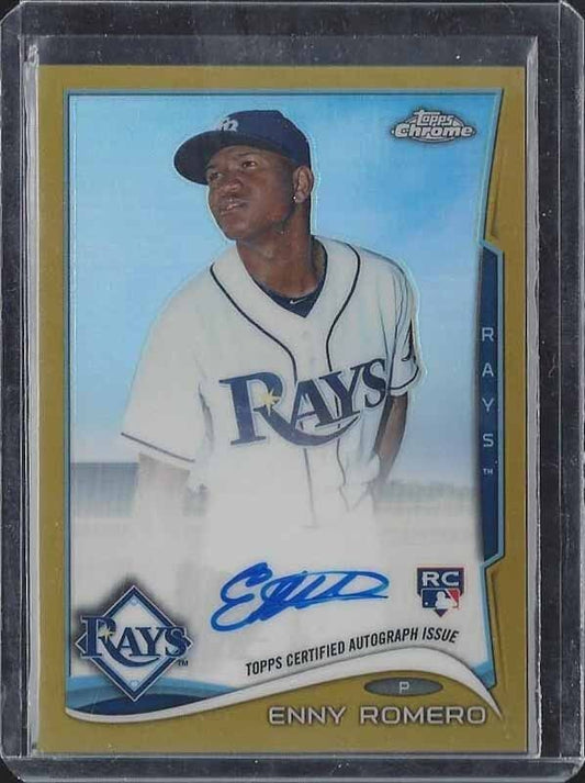 ENNY ROMERO 2014 TOPPS CHROME GOLD REFRACTOR ON CARD ROOKIE AUTO RC #D 18/50