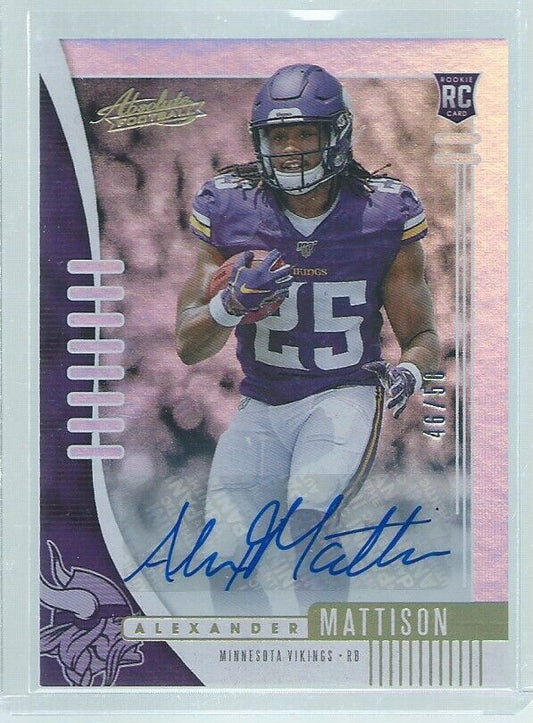 ALEXANDER MATTISON 2019 PANINI ABSOLUTE AUTO RC #D 46/50