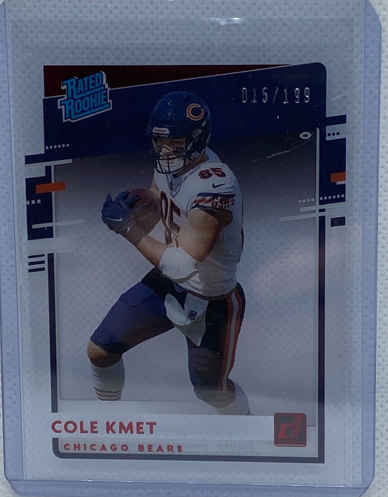 COLE KMET 2020 PANINI CHRONICLES DONRUSS RATED ROOKIE CLEARLY RED RC #D 15/199