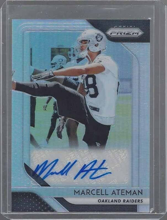 MARCELL ATEMAN 2018 PANINI PRIZM SILVER PRIZM OAKLAND RAIDERS AUTO RC