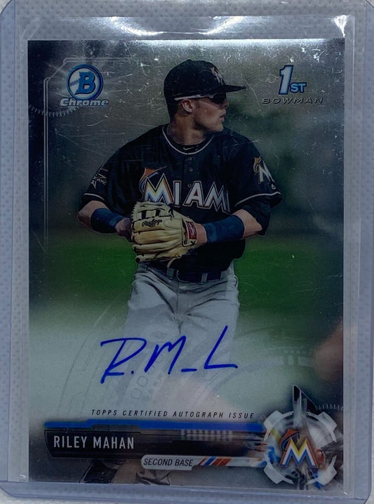 RILEY MAHAN 2017 TOPPS 1ST BOWMAN CHROME PROSPECTS ON CARD AUTO #CDA-RM
