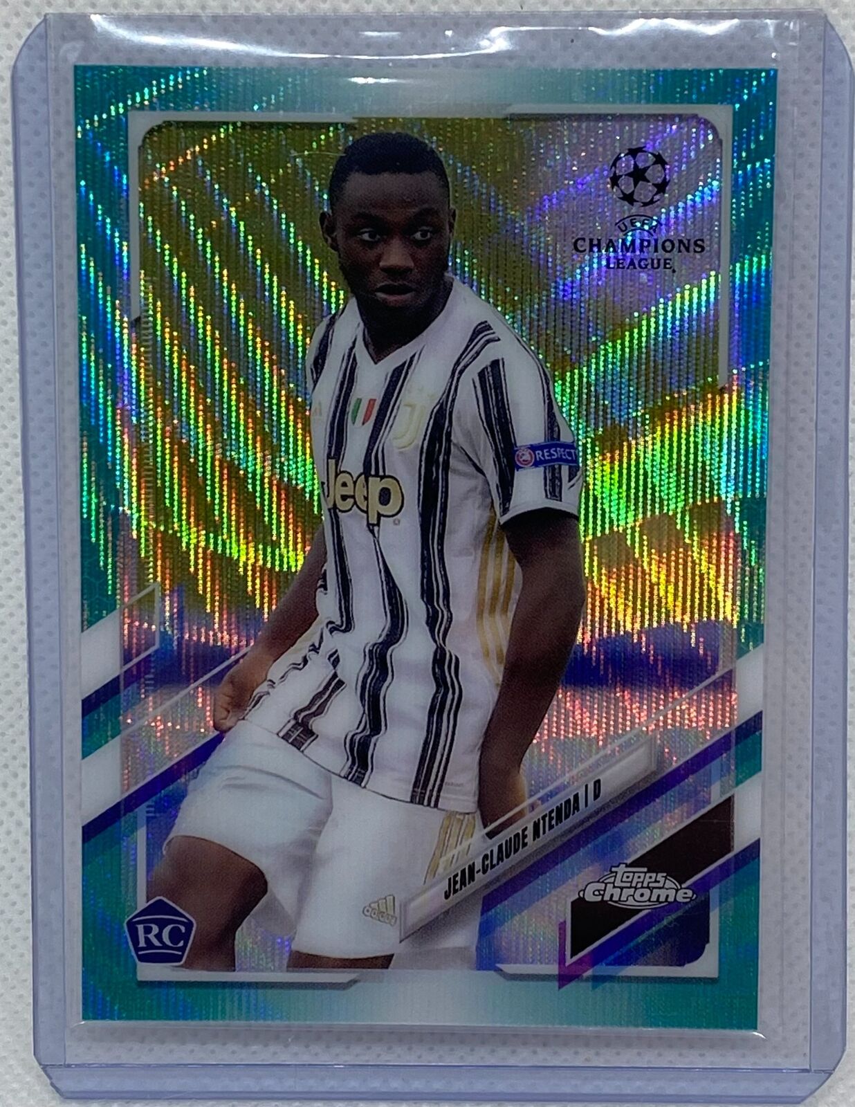 JEAN-CLAUDE NTENDA 2020-21 TOPPS CHROME CHAMPIONS TEAL WAVE REFRACTOR #D /199