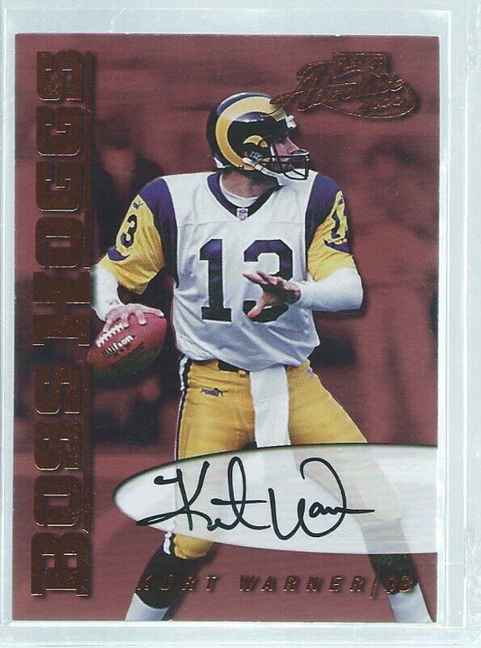 KURT WARNER 2000 PLAYOFF ABSOLUTE BOSS HOGGS ON CARD AUTO #16