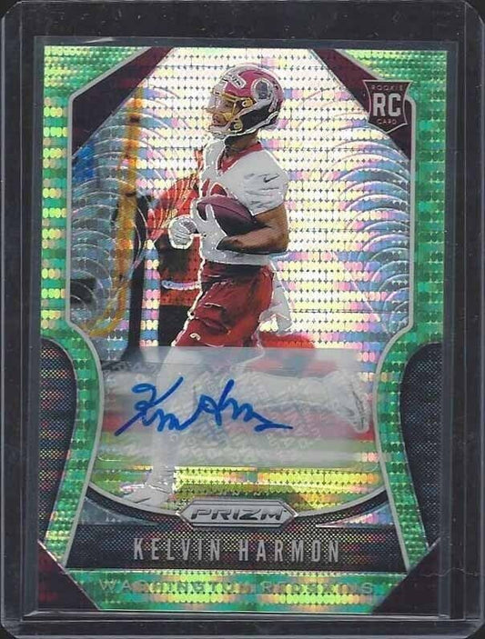 KELVIN HARMON 2019 PANINI PRIZM GREEN PULSAR WASHINGTON REDSKINS AUTO RC