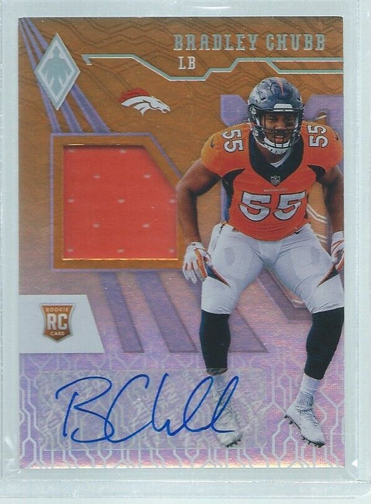 BRADLEY CHUBB 2018 PANINI PHOENIX ORANGE JERSEY AUTO RC #D 91/125