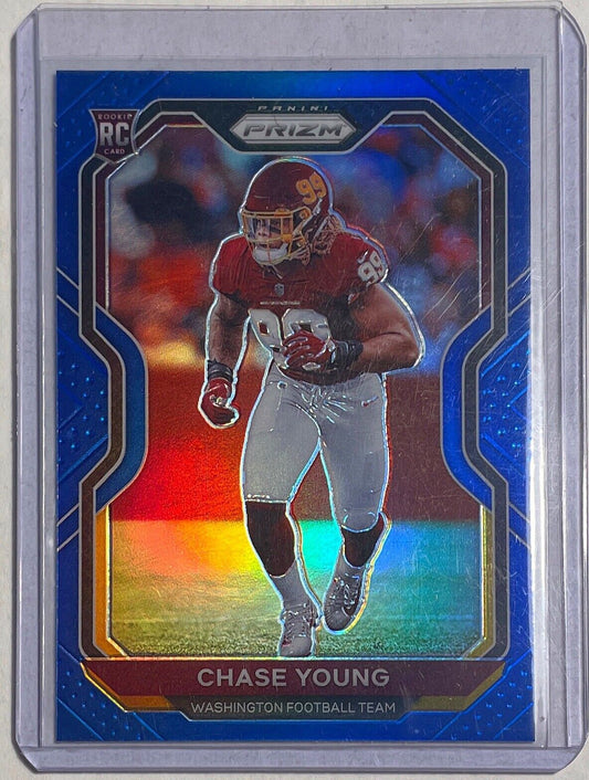 CHASE YOUNG 2020 PANINI PRIZM BLUE SSP RETAIL PRIZM ROOKIE RC /8 SP #383