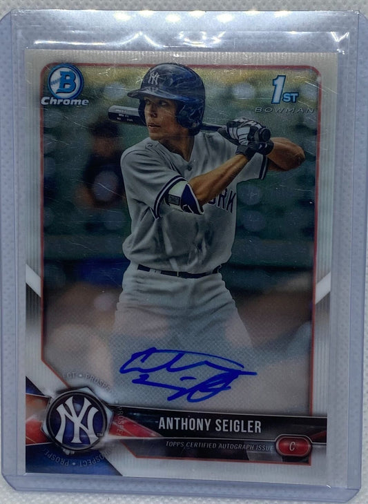 ANTHONY SEIGLER 2018 TOPPS 1ST BOWMAN CHROME PROSPECTS ON CARD AUTO #CDA-AS