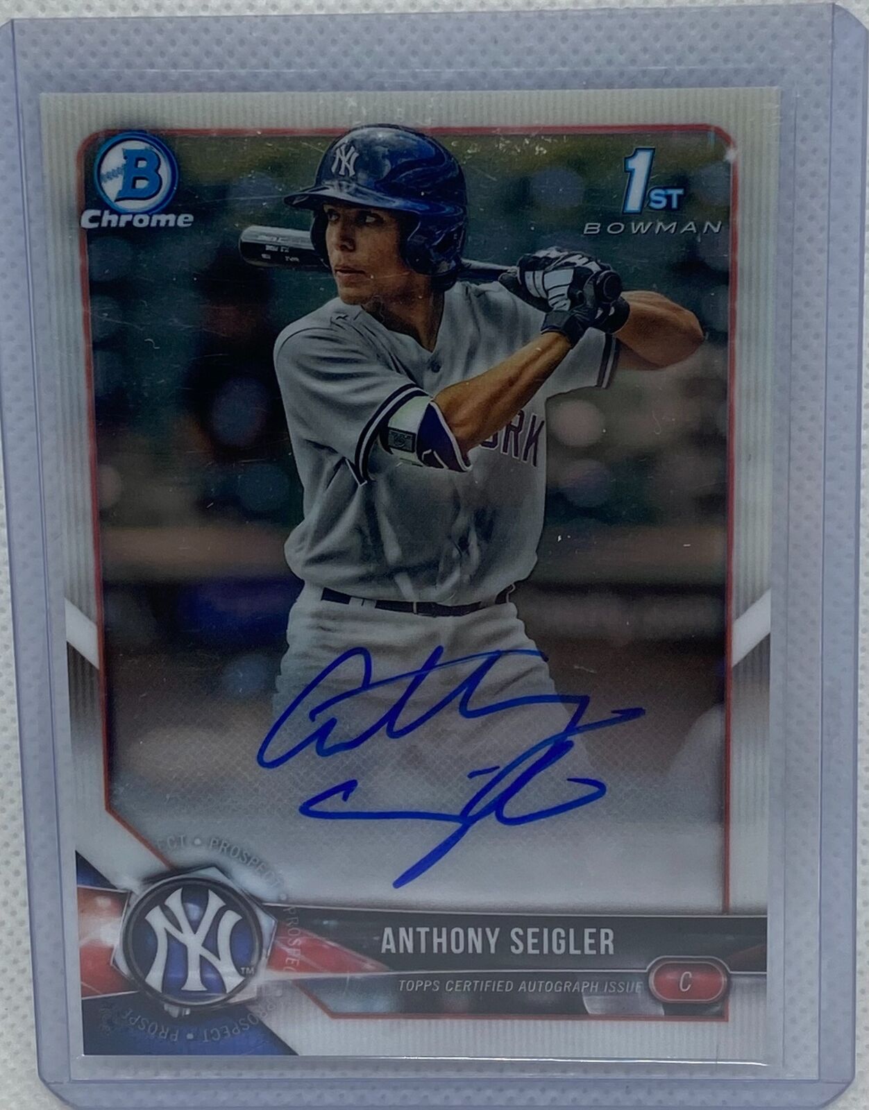 ANTHONY SEIGLER 2018 TOPPS 1ST BOWMAN CHROME PROSPECTS ON CARD AUTO #CDA-AS