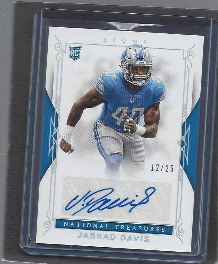 JARRAD DAVIS 2017 NATIONAL TREASURES SILVER LIONS ROOKIE AUTO RC #D 12/25
