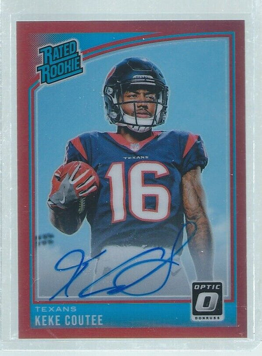 KEKE COUTEE 2018 PANINI DONRUSS OPTIC RATED ROOKIE ON-CARD AUTO RED  RC #D 20/50