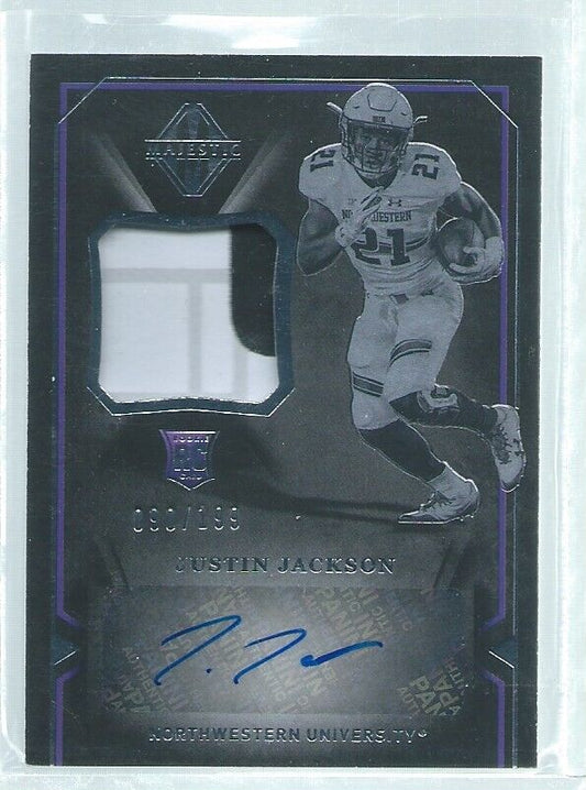 JUSTIN JACKSON 2018 PANINI MAJESTIC 2 COLOR PATCH AUTO RC #D 90/199
