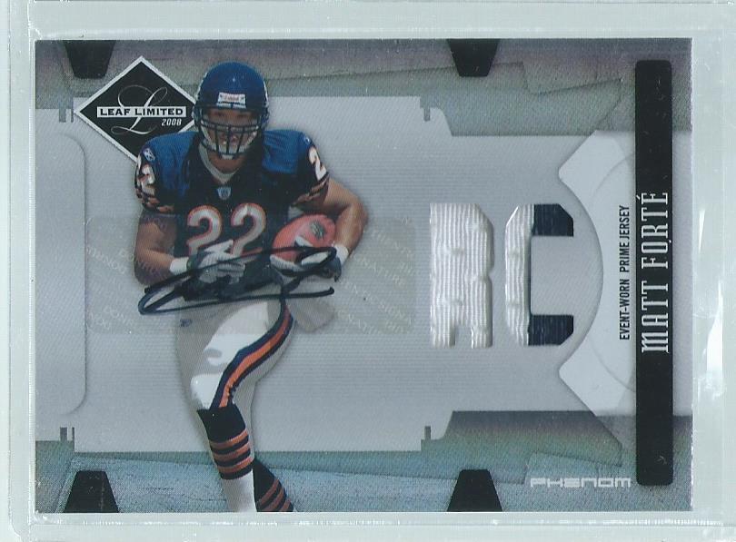 MATT FORTE 2008 DONRUSS PLAYOFF LEAF LIMITED 2 COLOR PATCH AUTO RC #D 63/99