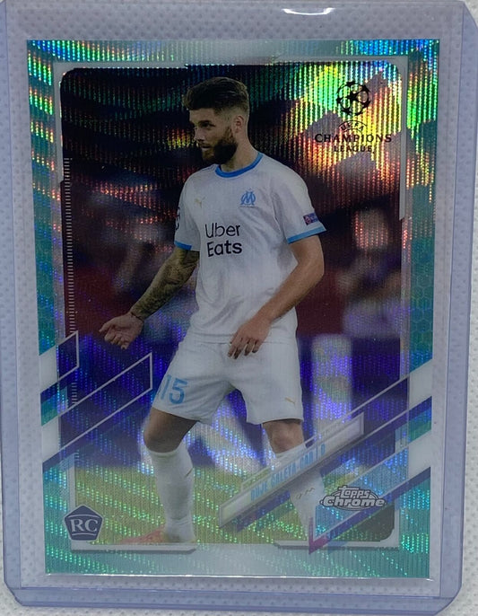 DUJE CALETA-CAR 2020-21 TOPPS CHROME CHAMPIONS TEAL WAVE REFRACTOR RC #D 25/199