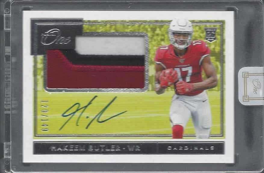 HAKEEM BUTLER 2019 PANINI ONE RPA 3 COLOR PATCH ON CARD AUTO RC #D 129/149