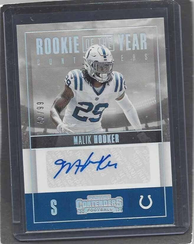 MALIK HOOKER 2017 CONTENDERS ROOKIE OF THE YEAR ROY AUTO RC #D 81/99