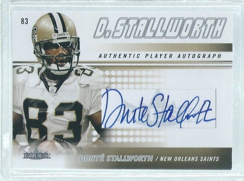 DONTE STALLWORTH 2005 FLEER AUTO #D 18/50