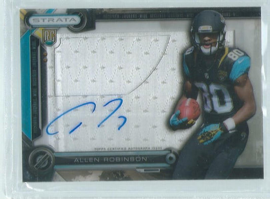 ALLEN ROBINSON 2014 TOPPS STRATA CLEAR CUT JUMBO JERSEY ON CARD AUTO RC