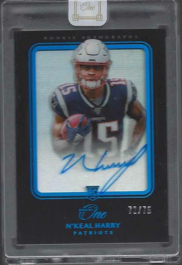 N'KEAL HARRY 2019 PANINI ONE ON CARD PLATINUM ENCASED ROOKIE AUTO RC #D 72/75