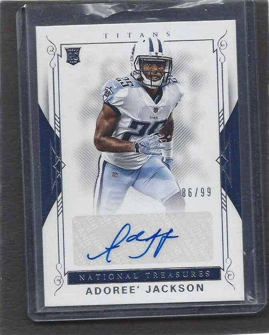ADOREE JACKSON 2017 NATIONAL TREASURES TITANS TRUE ROOKIE AUTO RC #D 86/99